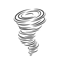 Tornado line icon. Spiral whirlwind and hurricane with speed whirl and funnel, danger wind symbol of storm weather and extreme tornado disaster in nature, speed cyclone vector illustration.