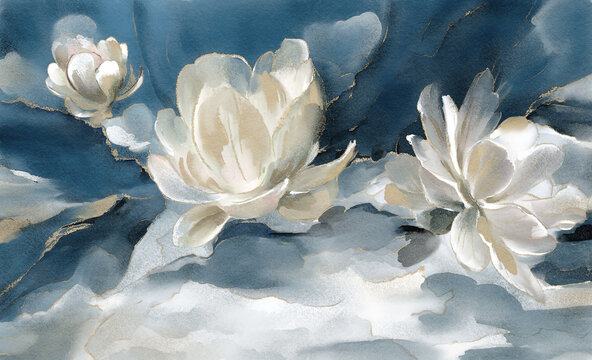 White Water Lily (pastel painting)