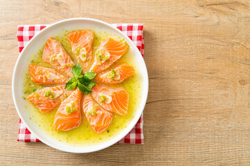Spicy Salmon in Seafood Salad Sauce