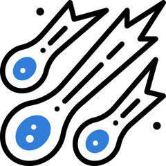 meteor shower flat line icon