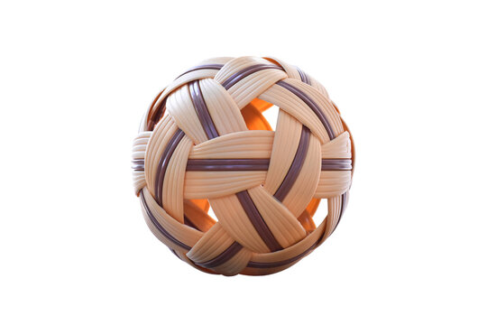 Isolated sepak takraw ball on white background, clipping paths.
