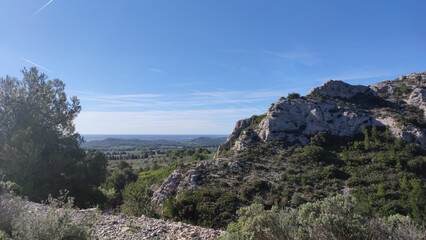 Fototapeta na wymiar Trail aux Baux-de-Provence, Alpilles