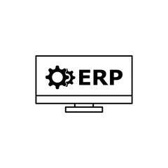 ERP system, Enterprise resource planning icon isolated on white background