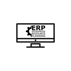 ERP system, Enterprise resource planning icon isolated on white background