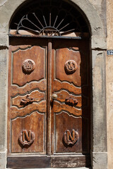 Door detail  of a house in the town of Ile Rousse Corsica Balagne