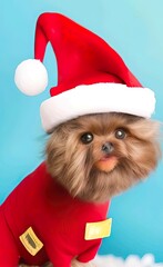 dog in santa hat