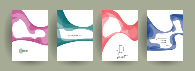 Obraz na płótnie Canvas Minimal Vector covers design. Cool halftone gradients. Future Poster template