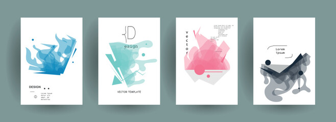 Fototapeta premium Minimal Vector covers design. Cool halftone gradients. Future Poster template
