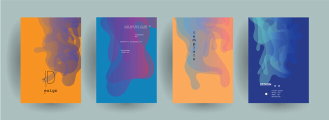 Minimal Vector covers design. Cool halftone gradients. Future Poster template