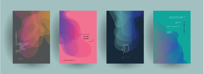 Minimal Vector covers design. Cool halftone gradients. Future Poster template