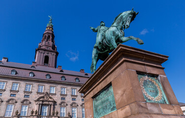 Obraz premium Christiansborg Palace in Copenhagen, Danish Parliament, Denmark