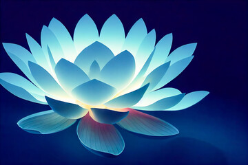 Beautiful waterlily or lotus flower. oriental floral background.