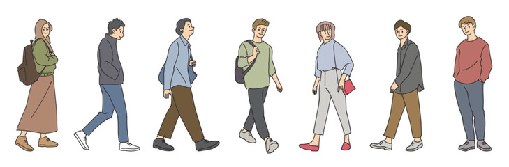 人物おしゃれイラスト素材	