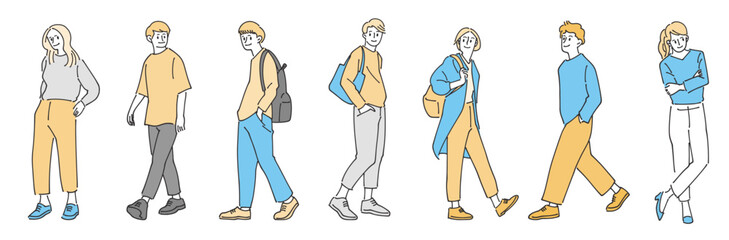 人物おしゃれイラスト素材	