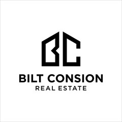 Letter BC Home logo icon design template elements