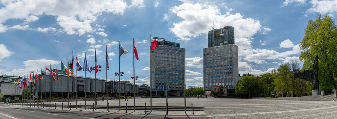 National assembly of Slovenia and Republic Square in Ljubljana, Slovenia