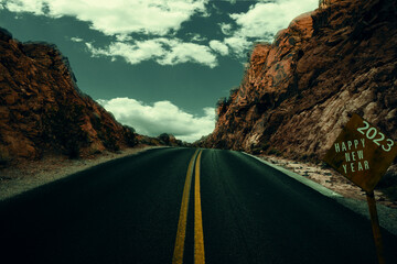 road to the mountains, new year 2023, 2023