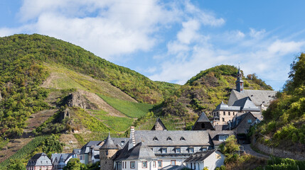 Fototapeta premium Vineyards in Beilstein on the Moselle, Germany, Rhineland.