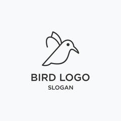 Bird logo icon flat design template 