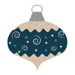ball decoration for Christmas tree, New year traditional vector illustration Christmas toys. Christmas Tree Ball,