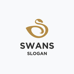 Swans logo icon design template vector illustration