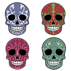 Set of four skulls
