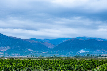 Obraz premium Mountains in Albania along the road