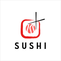 Chopstick Swoosh Bowl Oriental Japan Cuisine, Sushi logo japanese food restaurant design inspiration template