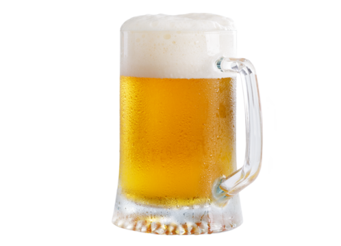 mug of beer isolated on transparent background