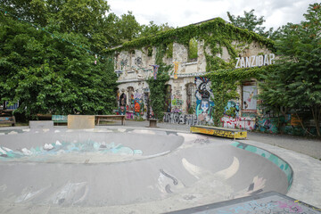 Bordeaux, France - 26 July, 2022: Street Art at the Darwin Ecoysteme space in Bordeaux, Aquitane