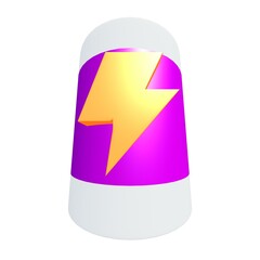 Alkaline cylinder battery with bolt icon