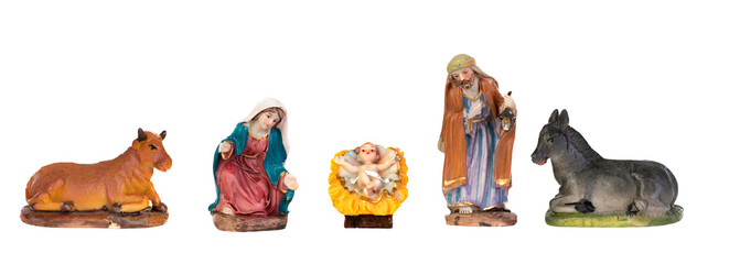 Christmas nativity scene with holy family
