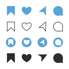 save like comments share icons