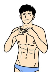 Fototapeta premium cute man cartoon on white background