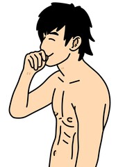 Fototapeta premium cute man cartoon on white background