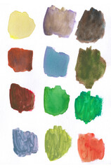 Hand drawn artistic palette. Soft colors. Watercolor painting.