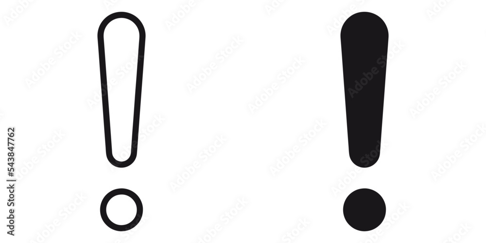 Fototapete ofvs219 outlinefilledvectorsign ofvs - exclamation mark vector icon . isolated transparent . black o