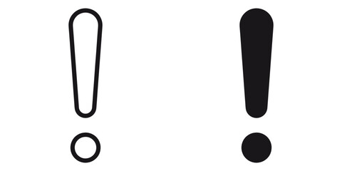 ofvs219 OutlineFilledVectorSign ofvs - exclamation mark vector icon . isolated transparent . black outline and filled version . AI 10 / EPS 10 . g11559