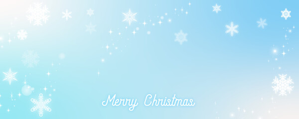 クリスマスの雪の降る青い空/雪景色/クリスマスホリデー/メリークリスマス