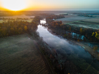 Aerial Drone Sunrise in Plainsboro, Princeton, Cranbury