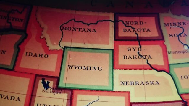 An old colored map of the United States of America found by accident.