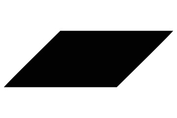 Vector illustration of a simple parallelogram flat in black and white