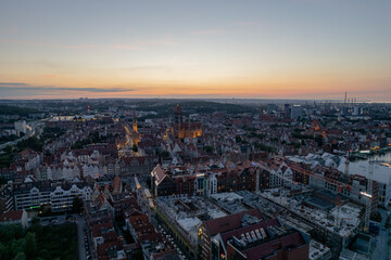 Obraz premium Gdańsk town city from above