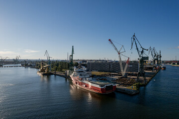 Fototapeta na wymiar Harbor Gdańsk city stocznia 