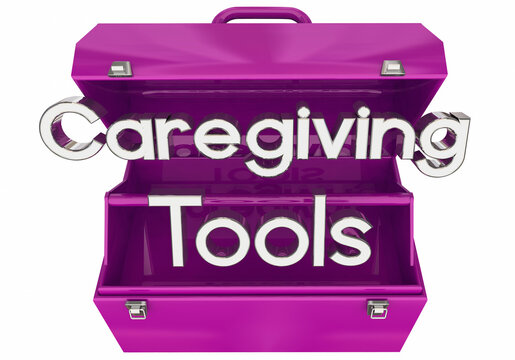 Caregiving Tools Resources Toolbox for Care Givers 3d Illustration