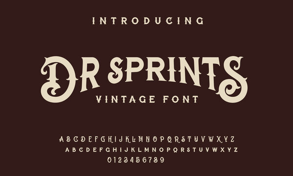 Vintage Victorian typeface decorative Font