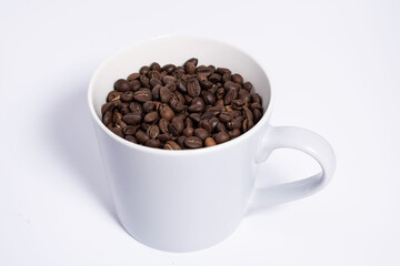 mug with coffee beans isometric