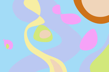 Fototapeta premium abstract colourful liquid background in blue, pink, green, yellow and brown colour with copy space