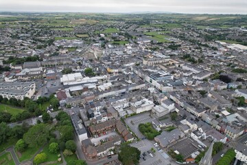 Tralee town centre County Kerry Ireland drone aerial view