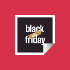 Black stickers Black Friday SALE on red background
